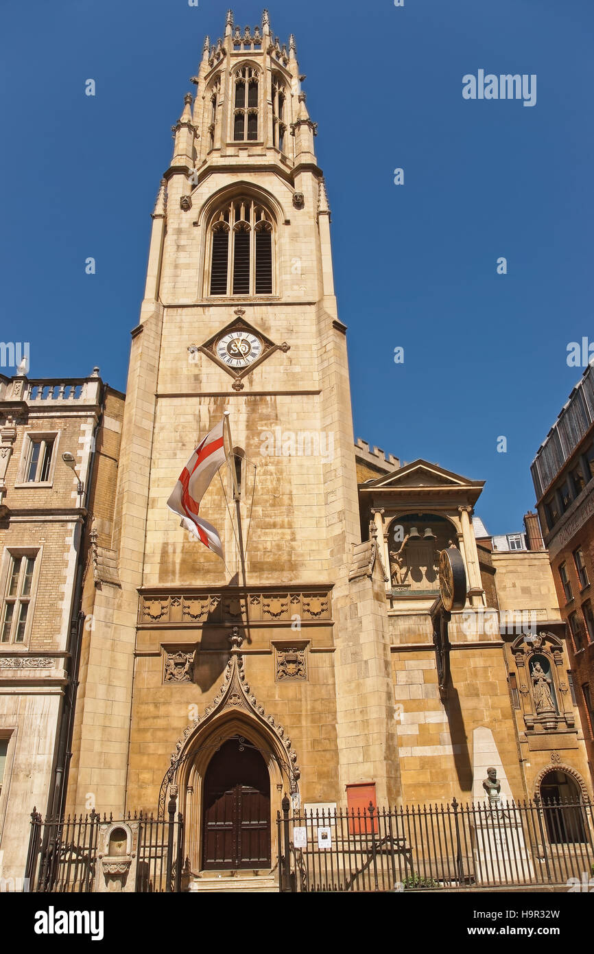 St. Dunstan in der Westkirche in der Fleet Street von der City of London in Großbritannien. Stockfoto