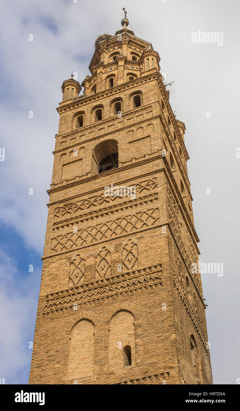 Turm der Kathedrale Huerta in Tarazona, Spanien Stockfoto