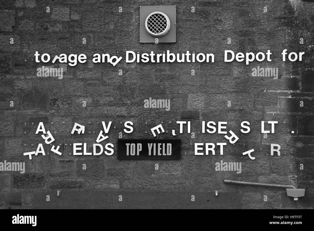 inmitten Zeichen, Wooler, Northumberland Stockfoto