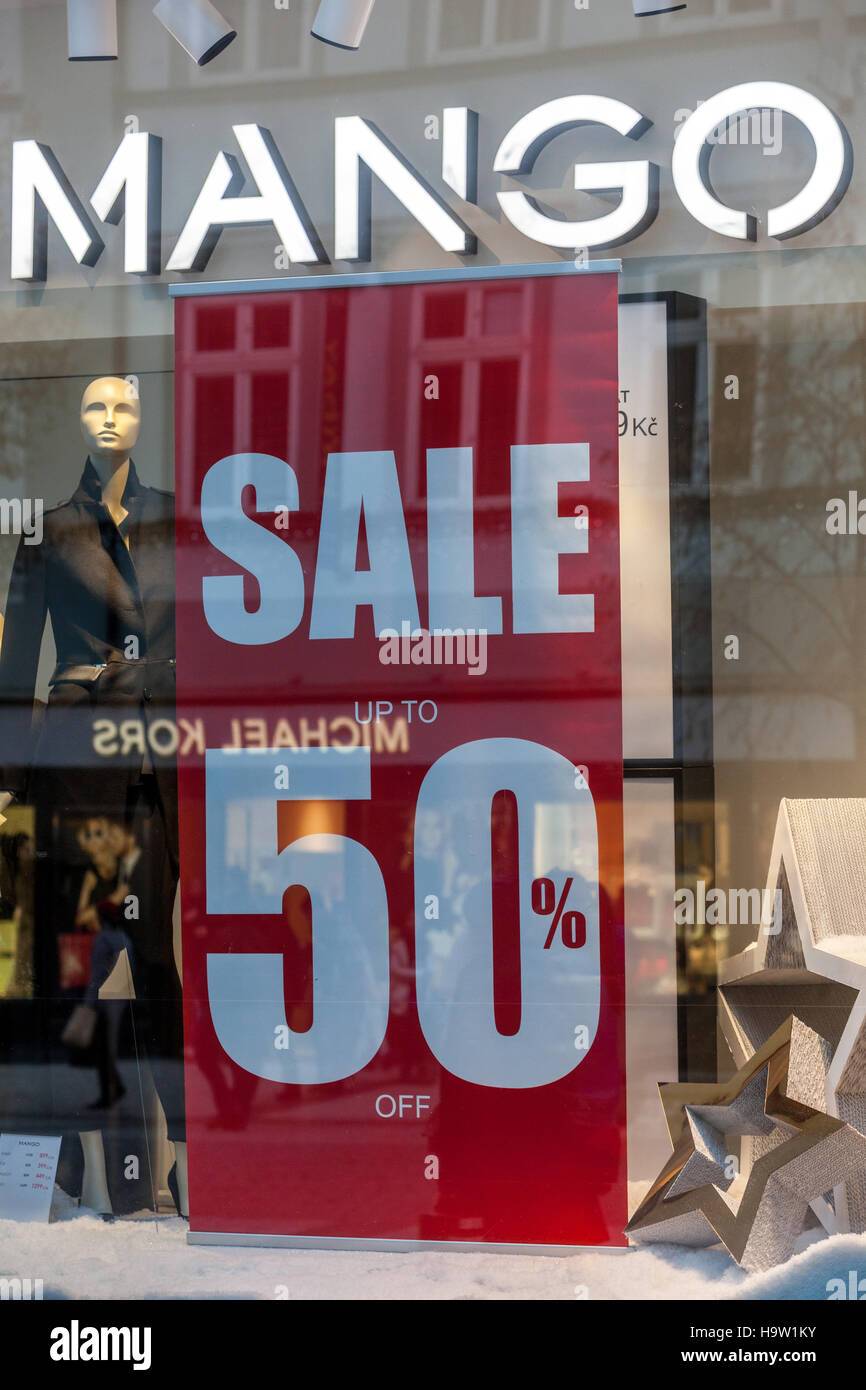 Mango Mode, Na Prikope Straße, Prag, Tschechische Republik Stockfoto