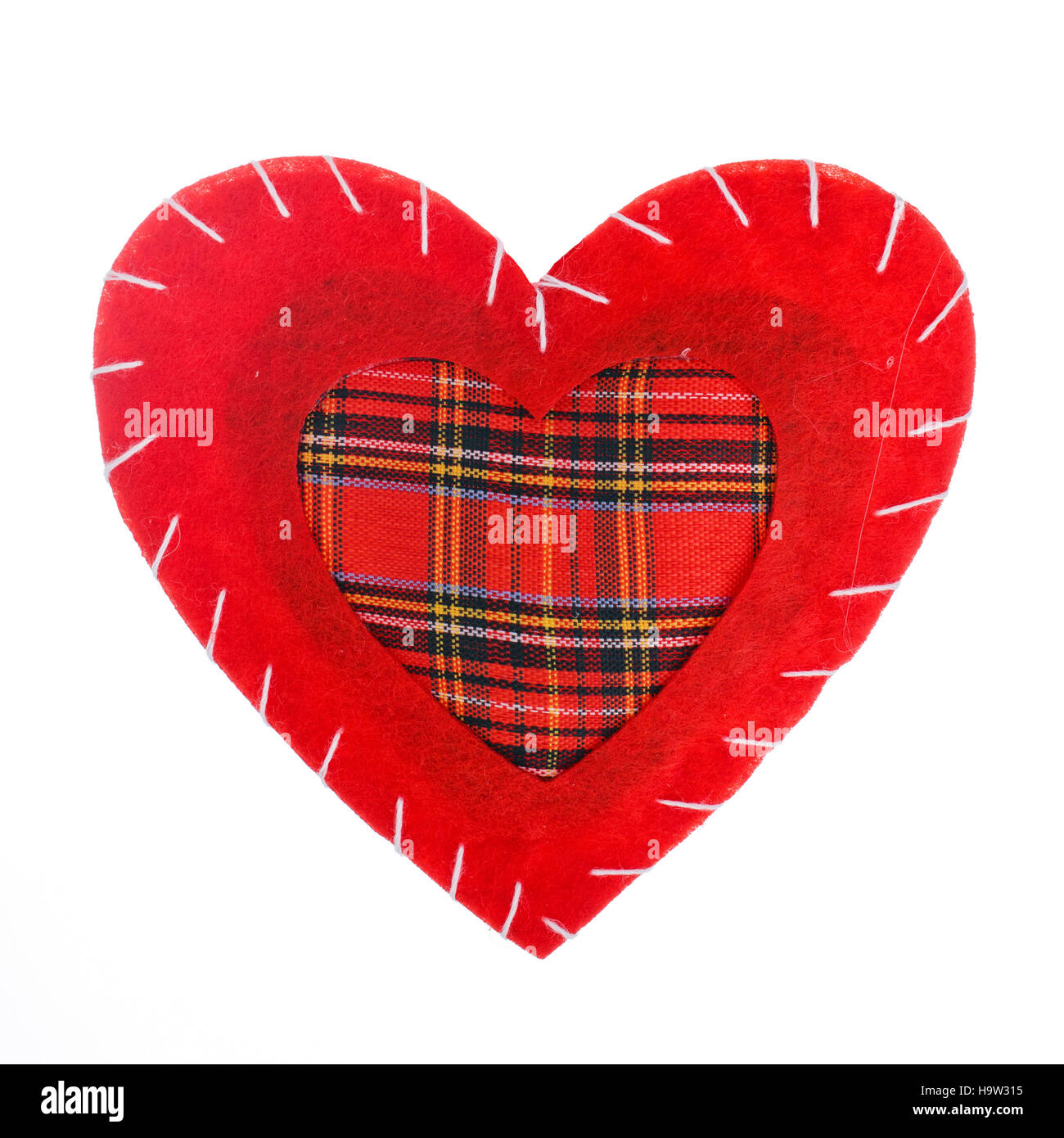 Valentine Tag Herz Kissen isoliert Stockfoto