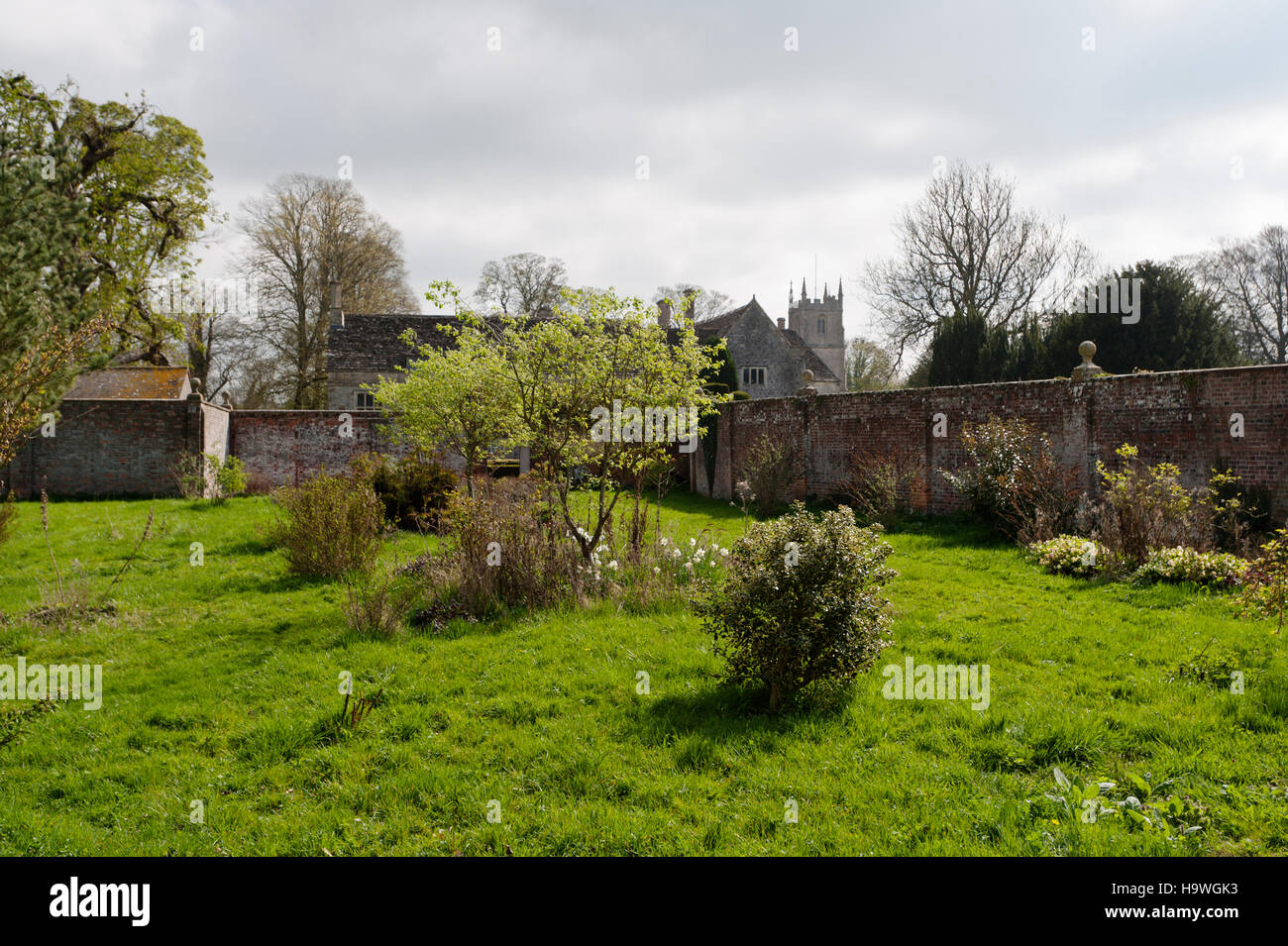 Dem alten Pächter Garten in einem neuen Gemüsegarten in Avebury Manor, Wiltshire umgewandelt werden. Stockfoto