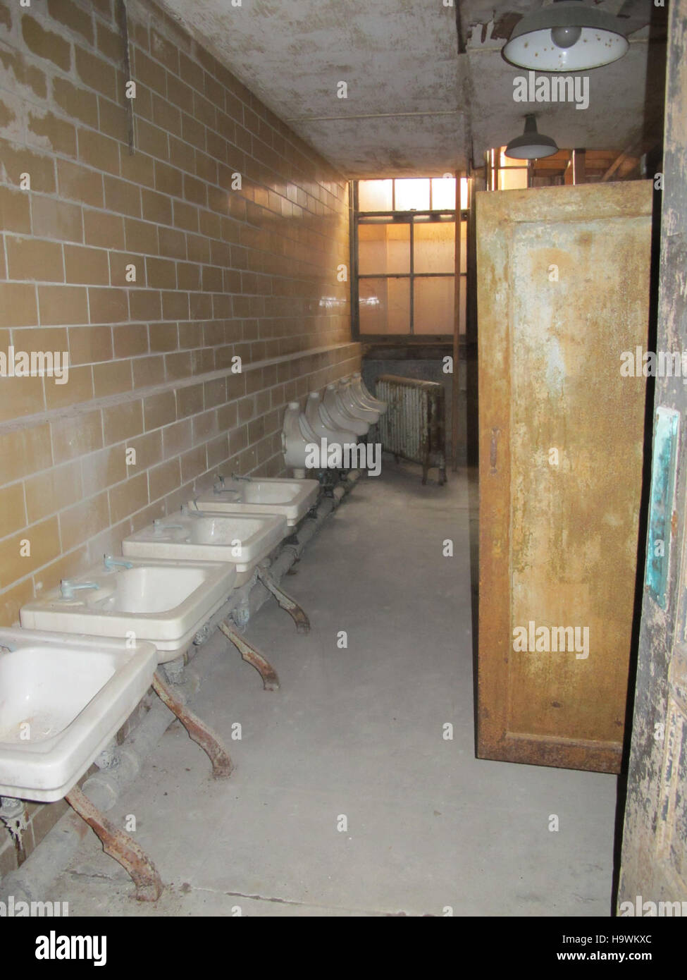 Ellis Island Waschbecken Badezimmer Stockfoto