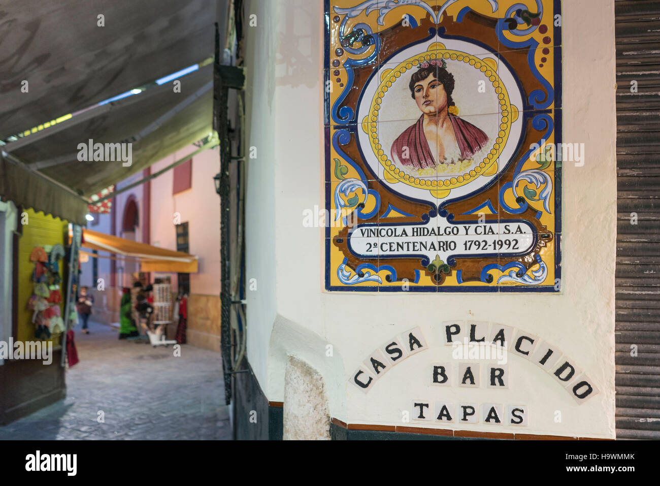 La Gitana Fliesen Fliesen bar-Pub-Cafe-Restaurant, Tapas, Andalusien, Spanien, Sevilla, Andalusien, Spanien, Stockfoto