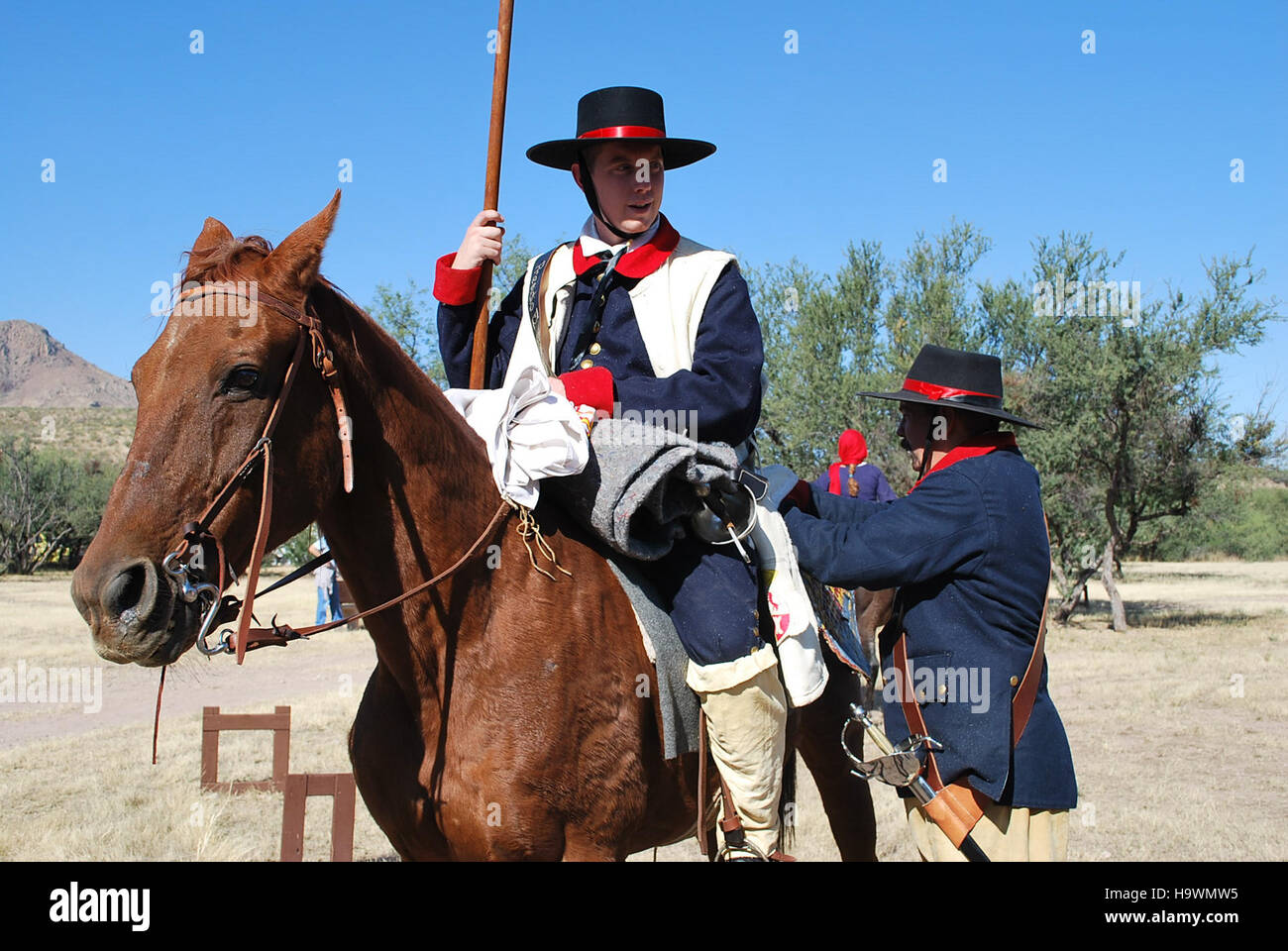 Die Anza Days 2011 im Santa Cruz County, AZ, feierte die Geschichte der Anza Expedition und ihre Rolle in der Siedlung Kaliforniens. Die Veranstaltung beinhaltete Nachstellungen und historische Präsentationen, um ein tieferes Verständnis des lokalen Erbes zu fördern. Stockfoto