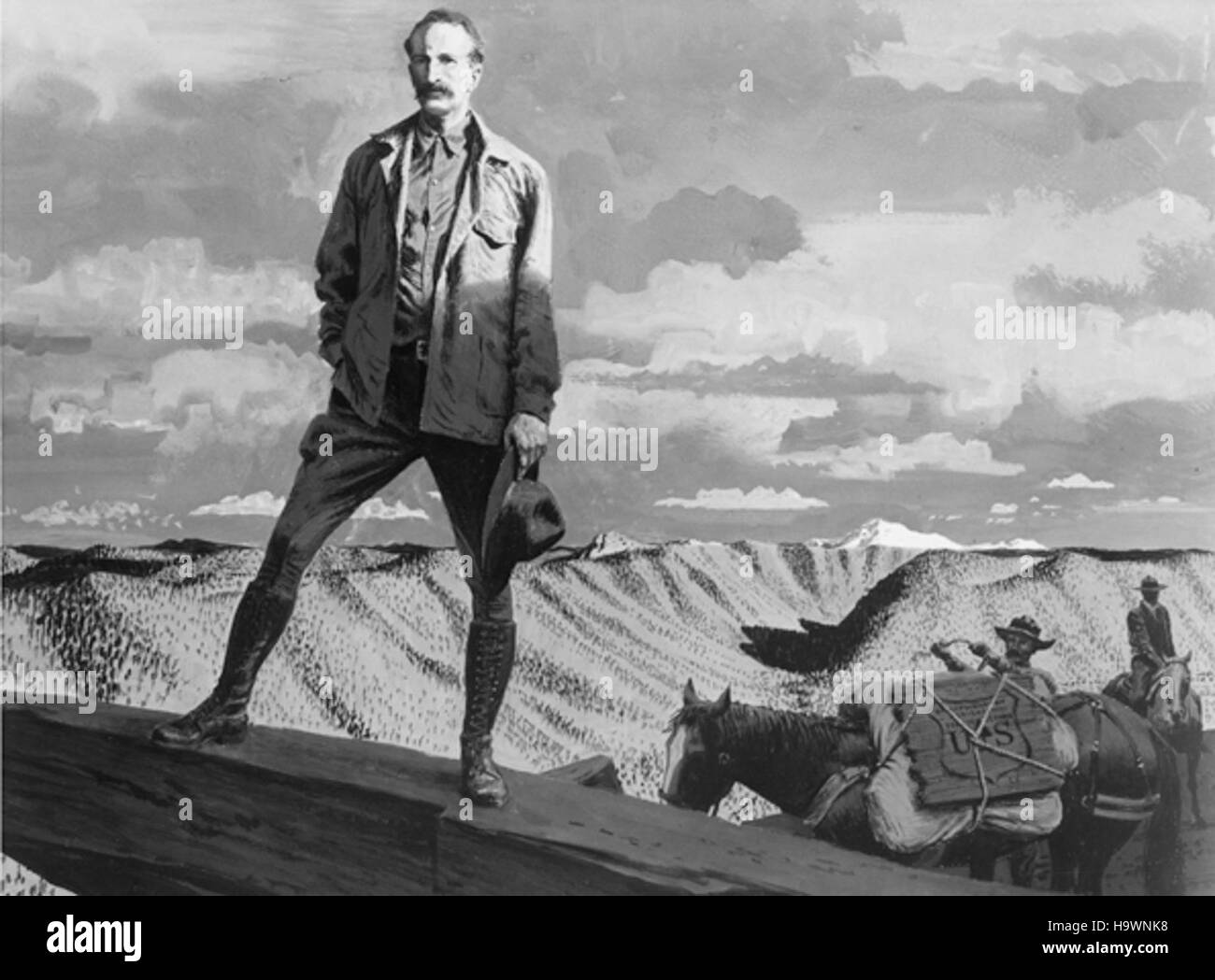 Usdagov 25353048574 Gifford Pinchot mit Mensch und Pferd hinter ihm stehen Stockfoto