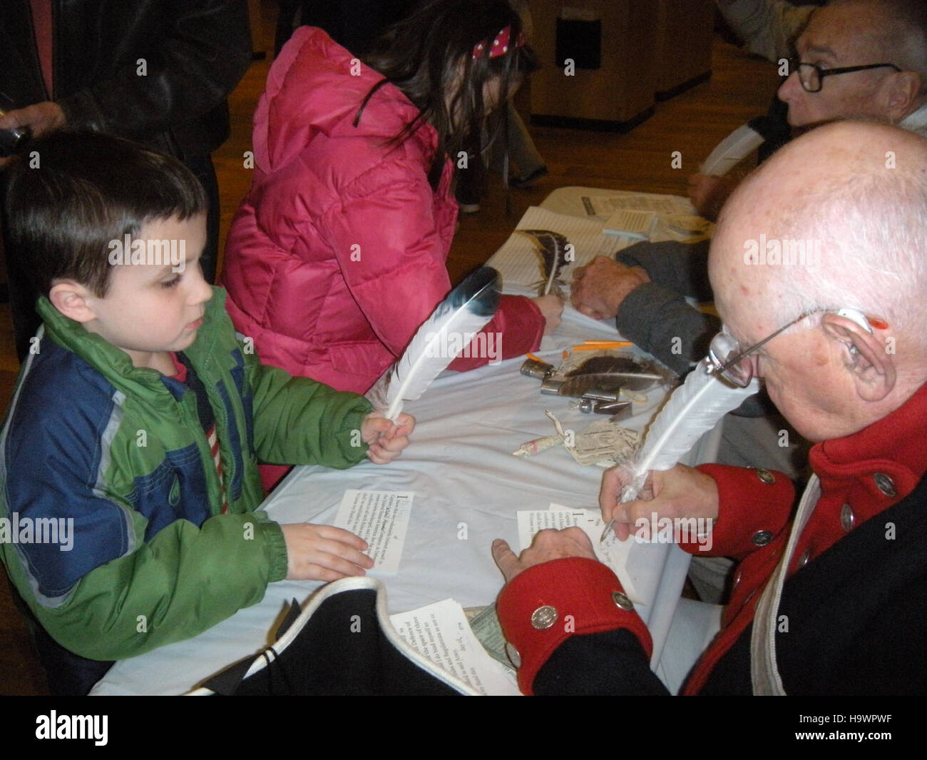 Im Valley Forge National Historical Park werden jährlich Veranstaltungen zum Geburtstag George Washingtons veranstaltet, darunter Nachstellungen und Bildungsprogramme, die die Schwierigkeiten der Kontinentalarmee im Winter von 1777 bis 78 verdeutlichen. Stockfoto