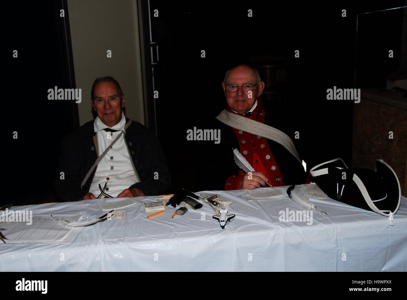 Diese Veranstaltung im Valley Forge National Park erinnert an George Washingtons Geburtstag und zeigt historische Nachstellungen und Feierlichkeiten des amerikanischen Erbes in der erhaltenen Landschaft des Parks. Stockfoto