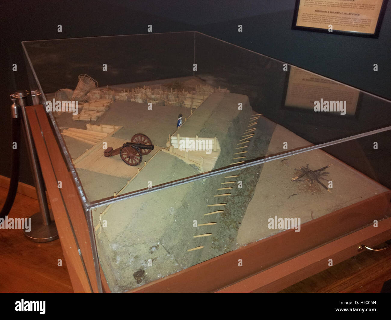 Das Redoubt Diorama im Valley Forge National Historical Park bietet Besuchern eine detaillierte Darstellung der Amerikanischen Revolution und verbessert so die pädagogische Erfahrung der Geschichte des Parks. Stockfoto