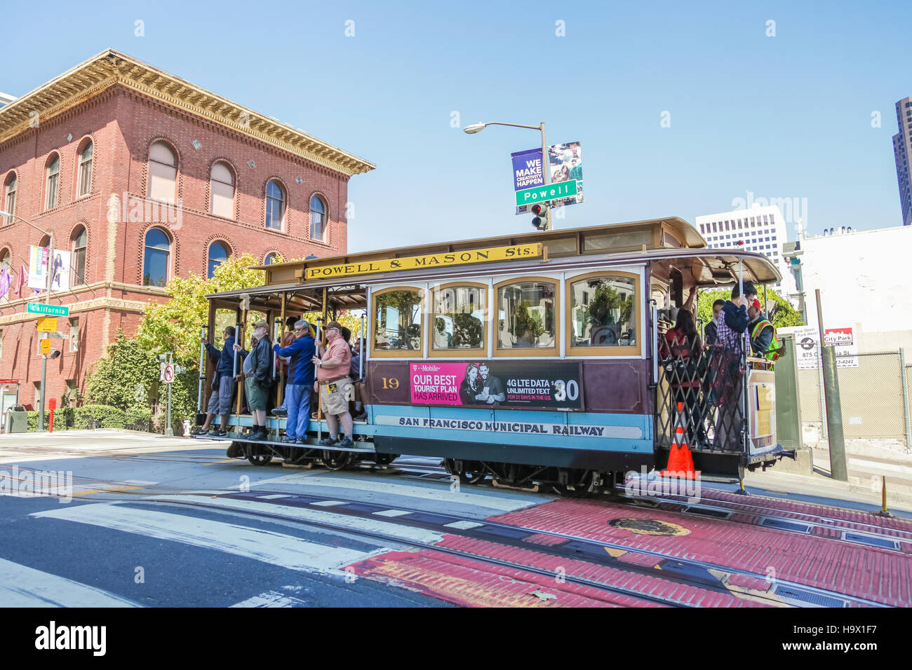 Seilbahn Powell-Mason Stockfoto