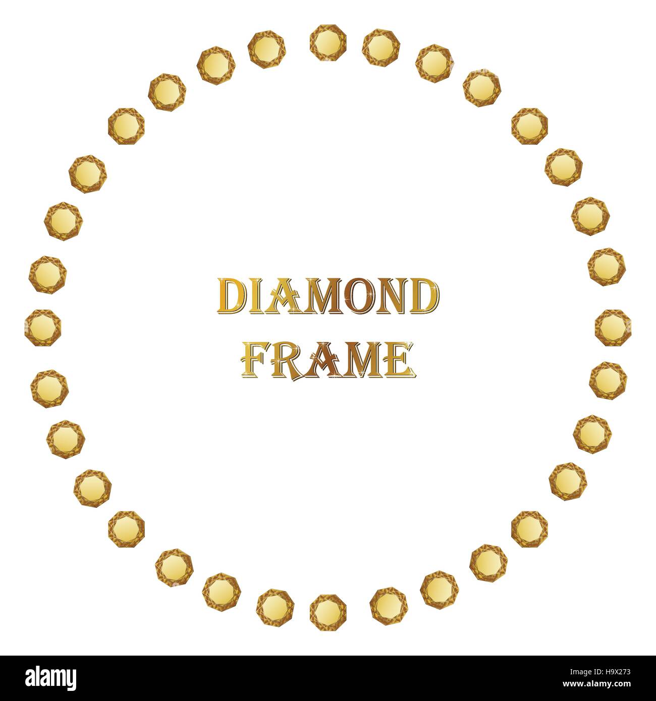 Diamanten runder Rahmen Stock Vektor