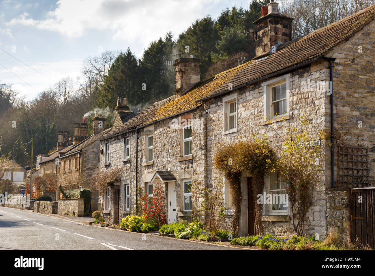 Peak District Dorf Ashford im Wasser Derbyshire England Stockfoto