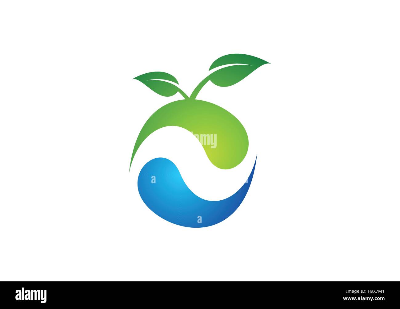 Ökologie, Pflanzen Natur Logo, Baumsymbol Landschaft, Wasser Frühjahr Symbol Kreis Anlage Tropfen Vektor-design Stock Vektor