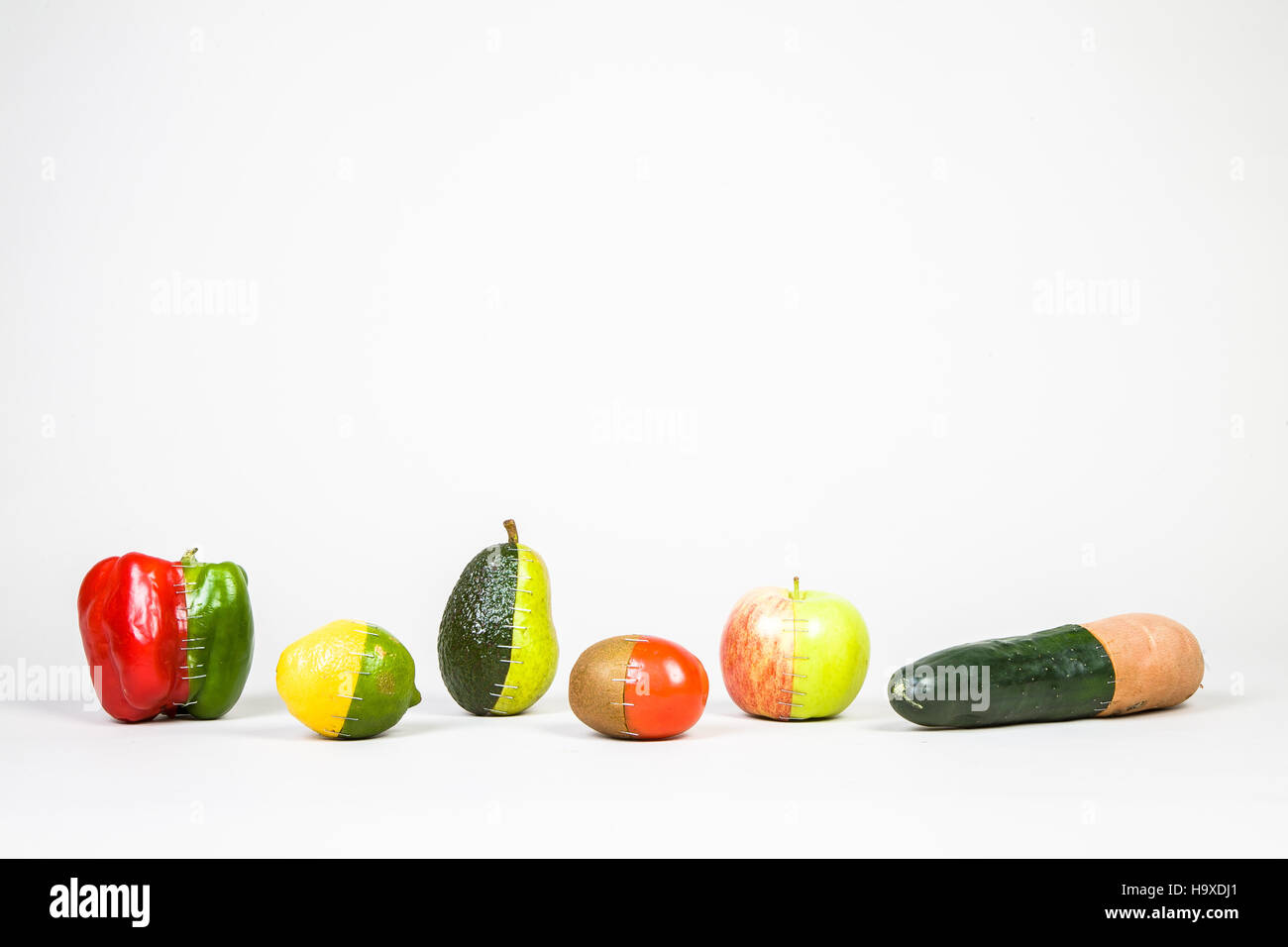 Frankenfruit - die gesamte Kollektion. Jede dieser kann auch separat als eigene hochauflösende Bild gefunden. Stockfoto