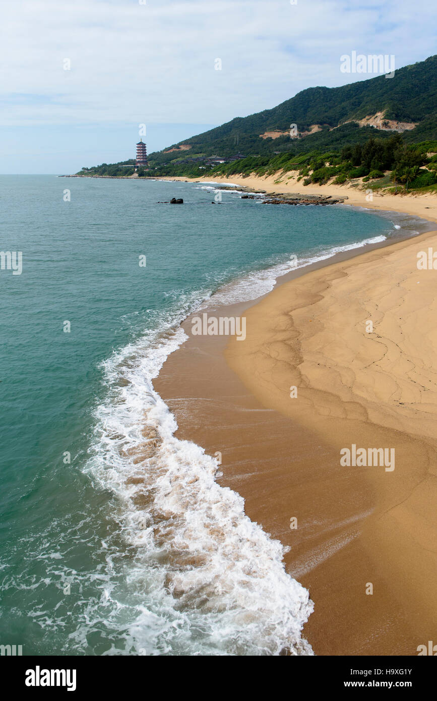 Strand von Nanshan-Tempel in der Nähe von Sanya, Insel Hainan, China Stockfoto