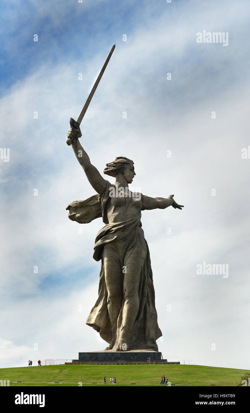 Mutterland Anrufe Denkmal. Memorial Komplex Mamajew Kurgan. Volgograd, Russland Stockfoto