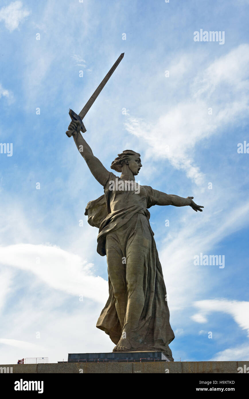 Mutterland Anrufe Denkmal. Memorial Komplex Mamajew Kurgan. Volgograd, Russland Stockfoto