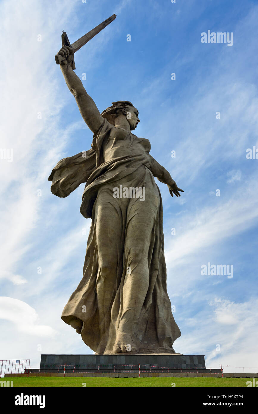Mutterland Anrufe Denkmal. Memorial Komplex Mamajew Kurgan. Volgograd, Russland Stockfoto