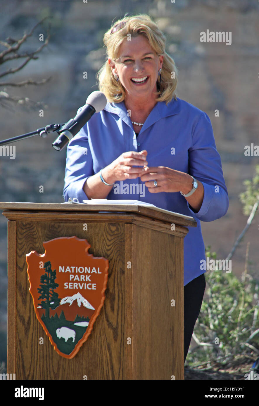 Grand Canyon Nps 8785822270 Bright Angel Trail Renovierung Hingabe-Susan Schroeder - 18. Mai 2013 - 0185 Stockfoto