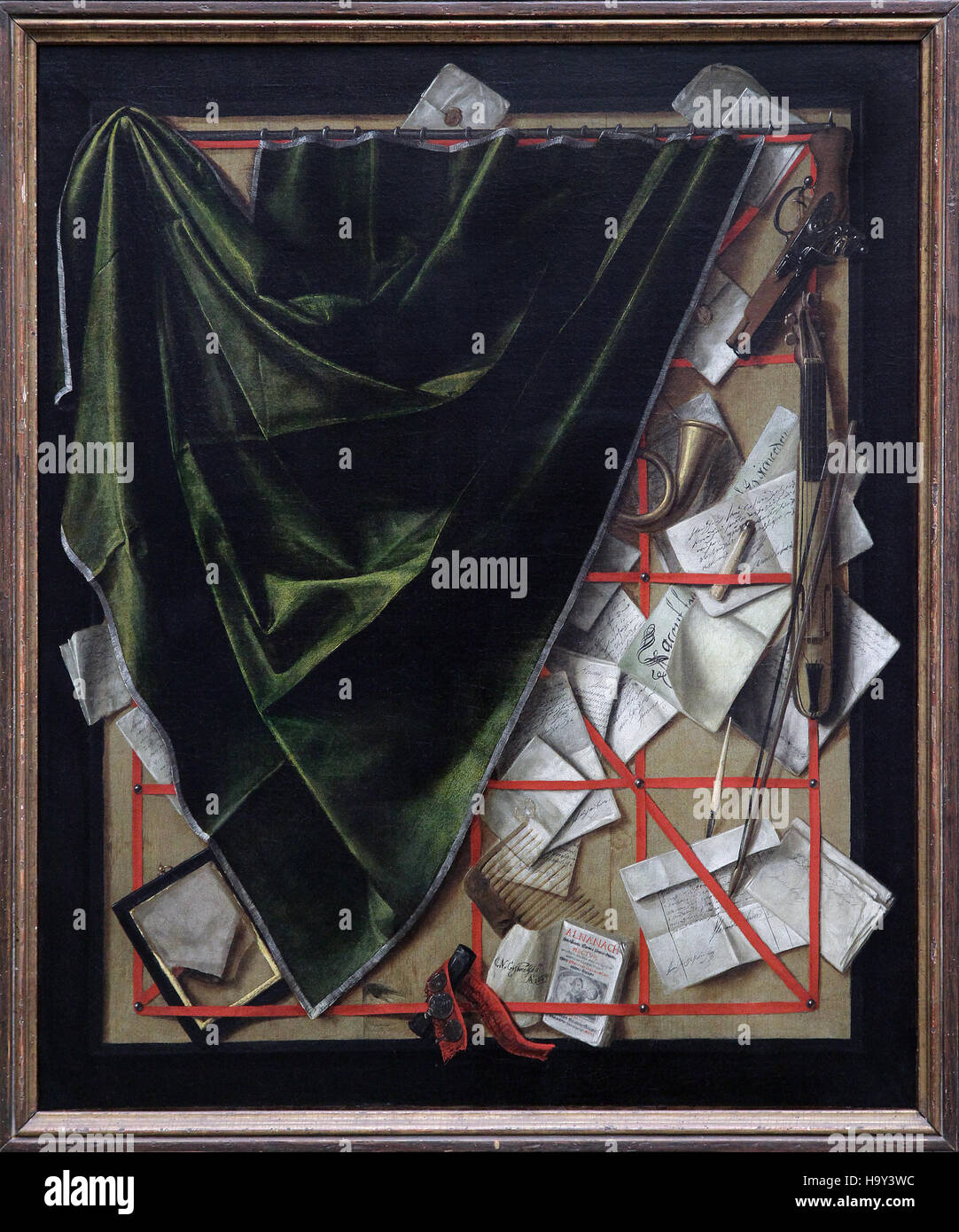 Trompe l'oeil Briefträger mit einem Bausatz und Pistole 1664 von