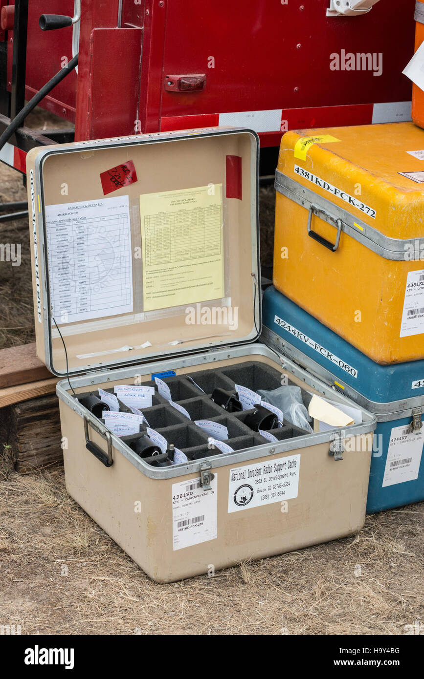 Das Big Windy Complex Wildlands Fire in Oregon war ein großräumiges Waldfeuer, das vom USDA Forest Service verwaltet wurde. Der Brand erforderte eine behördenübergreifende Koordinierung, um seine Auswirkungen auf lokale Ökosysteme und Gemeinschaften einzudämmen und zu mindern. Stockfoto