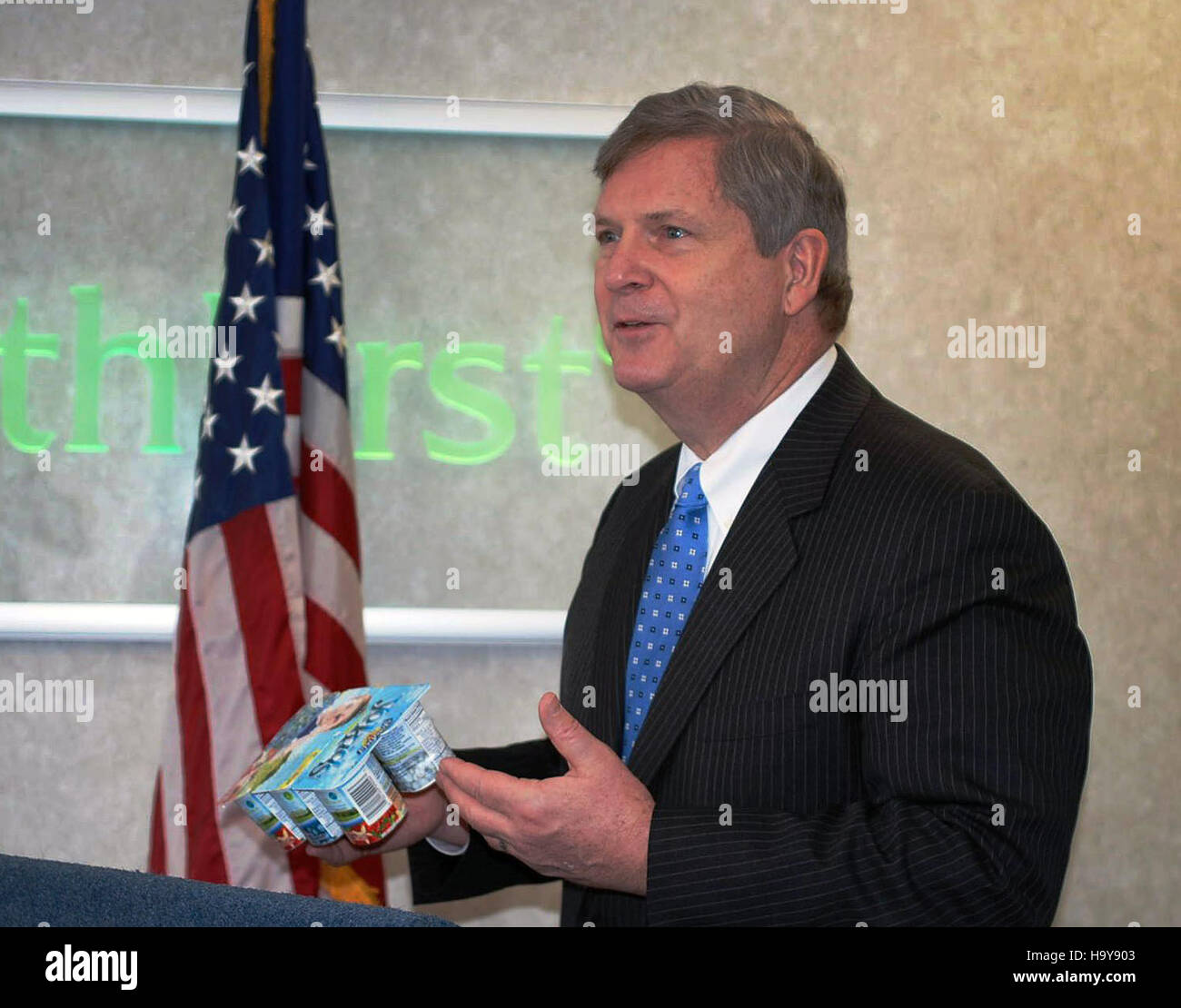 Das USDA-Treffen 2014 konzentrierte sich auf die Verbesserung der wirtschaftlichen Wettbewerbsfähigkeit, die Schaffung von Arbeitsplätzen und die Unterstützung der verarbeitenden Industrie. Minister Tom Vilsack und andere Beamte erörterten Strategien zur Verbesserung der Wirtschaft und zur Aufrechterhaltung des Beschäftigungswachstums in Schlüsselsektoren. Stockfoto