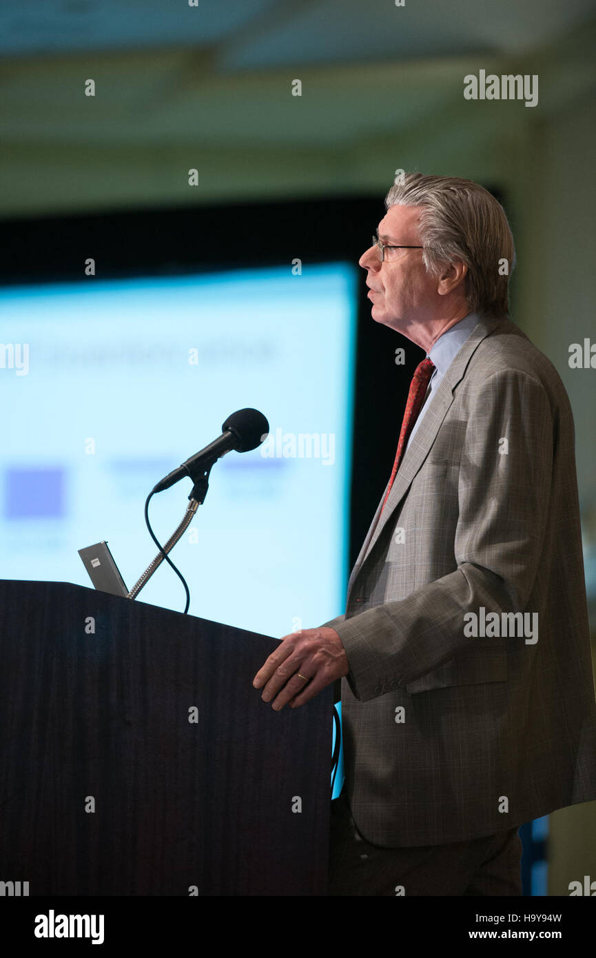 Das World Agricultural Outlook Forum 2014 in Arlington, Virginia, diskutierte wichtige Trends in der Landwirtschaft und deren globale Auswirkungen. Das Forum hob die Rolle der USDA bei der Gestaltung der Agrarpolitik hervor. Stockfoto