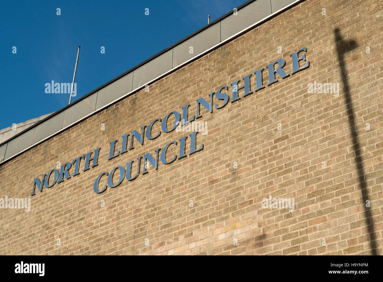 Die Geschäftsstelle von North Lincolnshire Council befindet sich in Ashby Road von Scunthorpe. Stockfoto