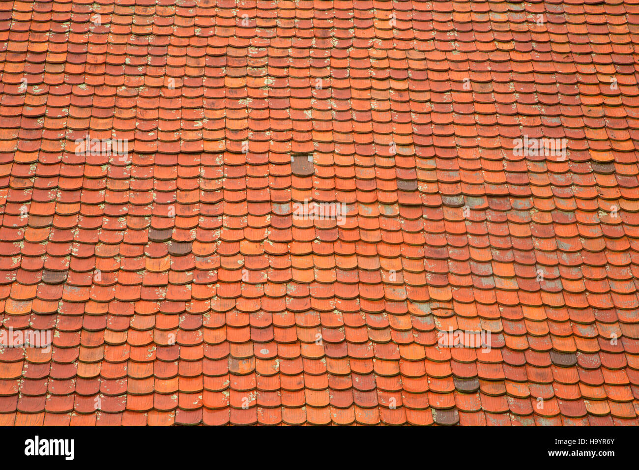 Ziegel Dach, Hopewell Ofen National Historic Site, Pennsylvania Stockfoto