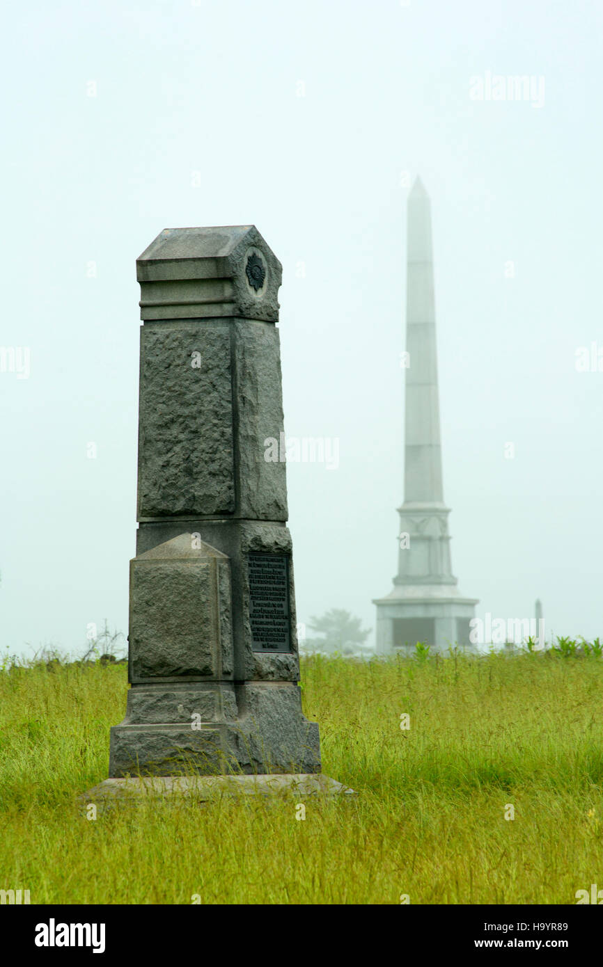 Schlachtfeld Denkmal, Gettysburg National Military Park, Pennsylvania Stockfoto