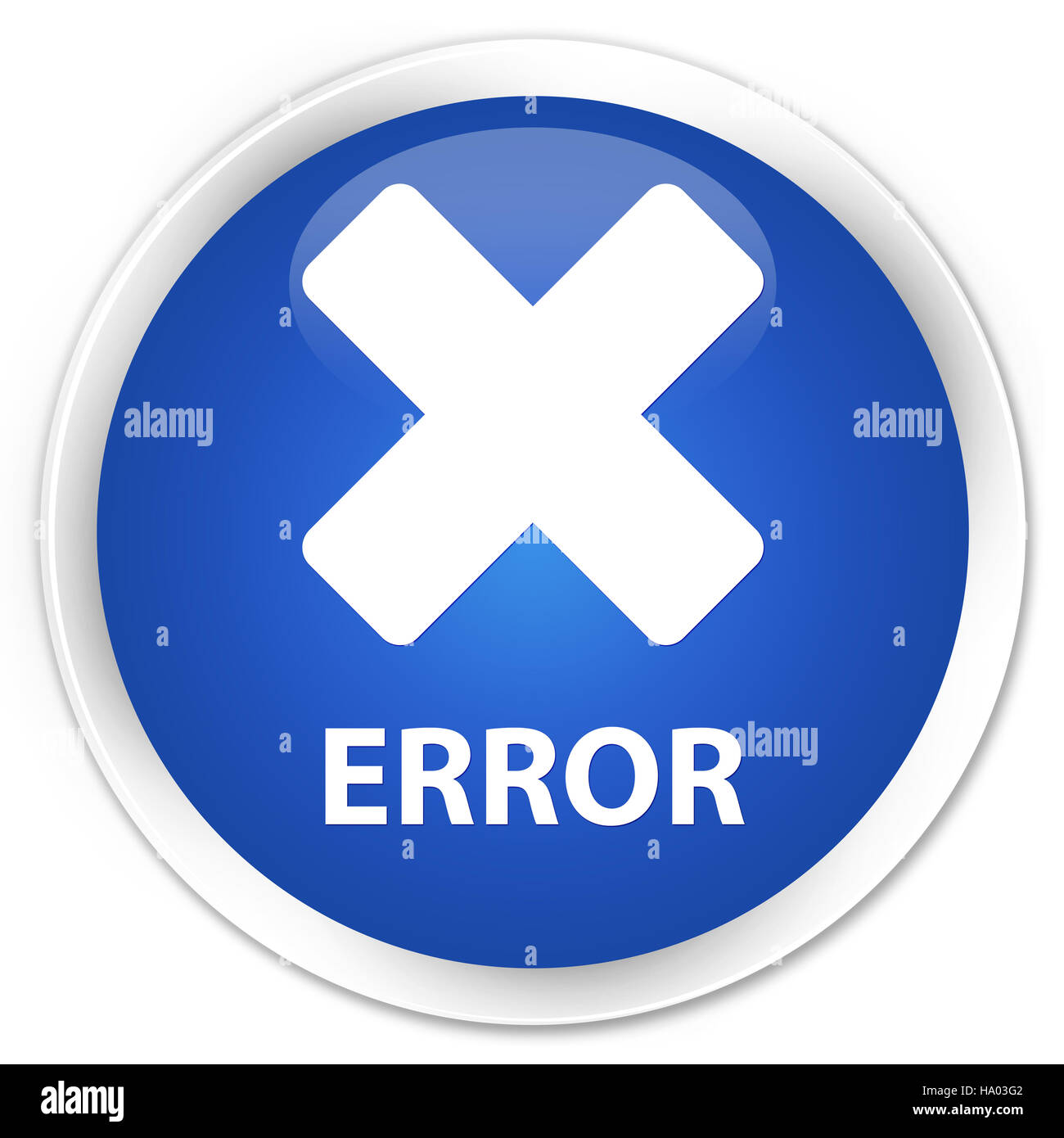 Fehler (Abbrechen-Symbol) auf Premium-blau Runde Taste abstrakte Abbildung isoliert Stockfoto