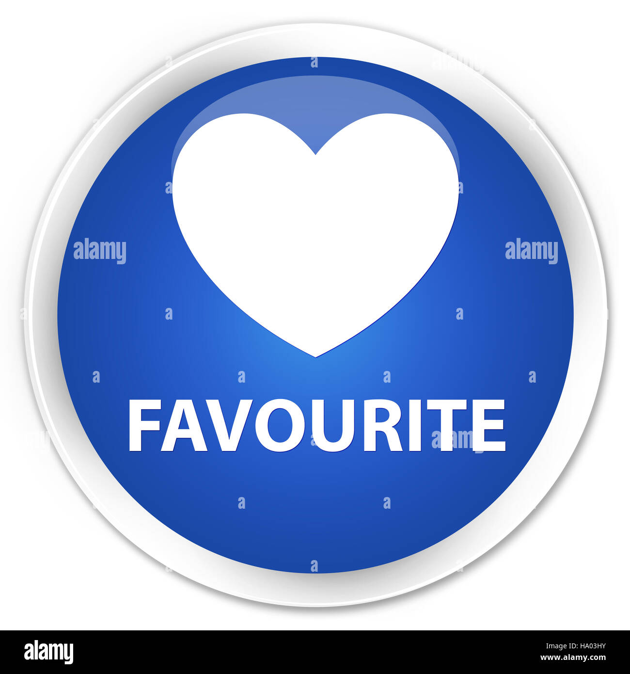 Favorit (Herz-Symbol) auf Premium-blau Runde Taste abstrakte Abbildung isoliert Stockfoto