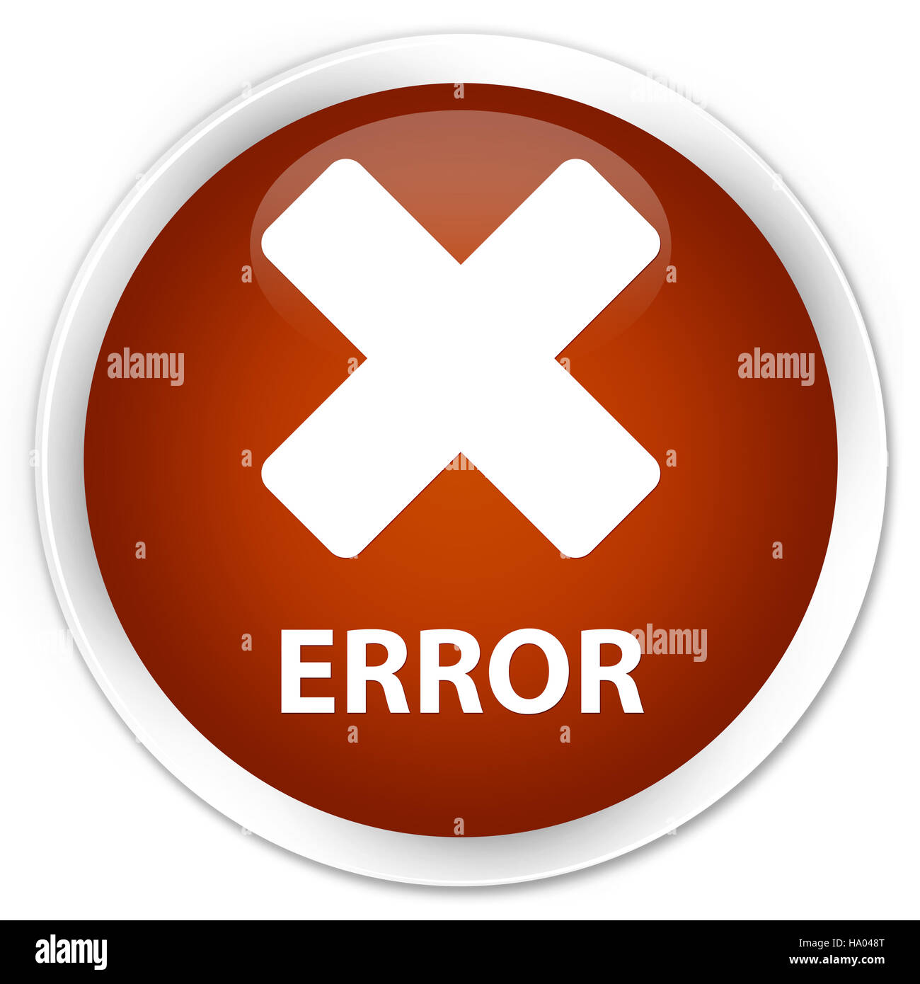 Fehler (Abbrechen-Symbol) auf Premium braun Runde Taste abstrakte Abbildung isoliert Stockfoto