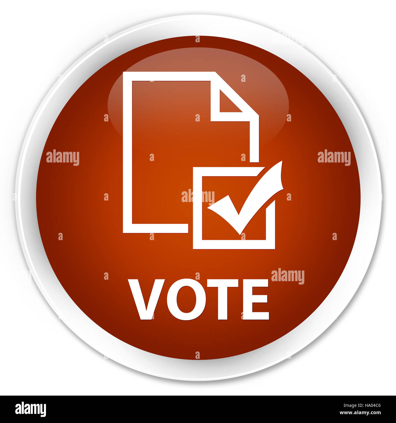 Abstimmung (Umfrage-Symbol) auf Premium braun Runde Taste abstrakte Abbildung isoliert Stockfoto