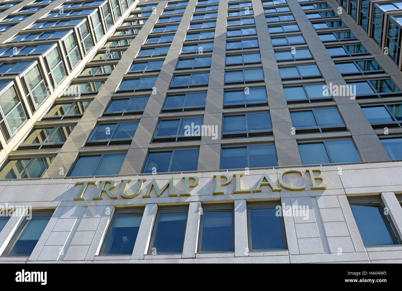 Trump Place Luxuswohnungen in Manhattan Stockfoto