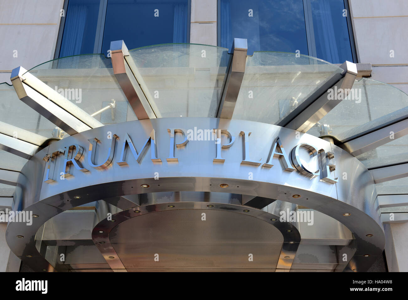 Trump Place Luxuswohnungen in Manhattan Stockfoto