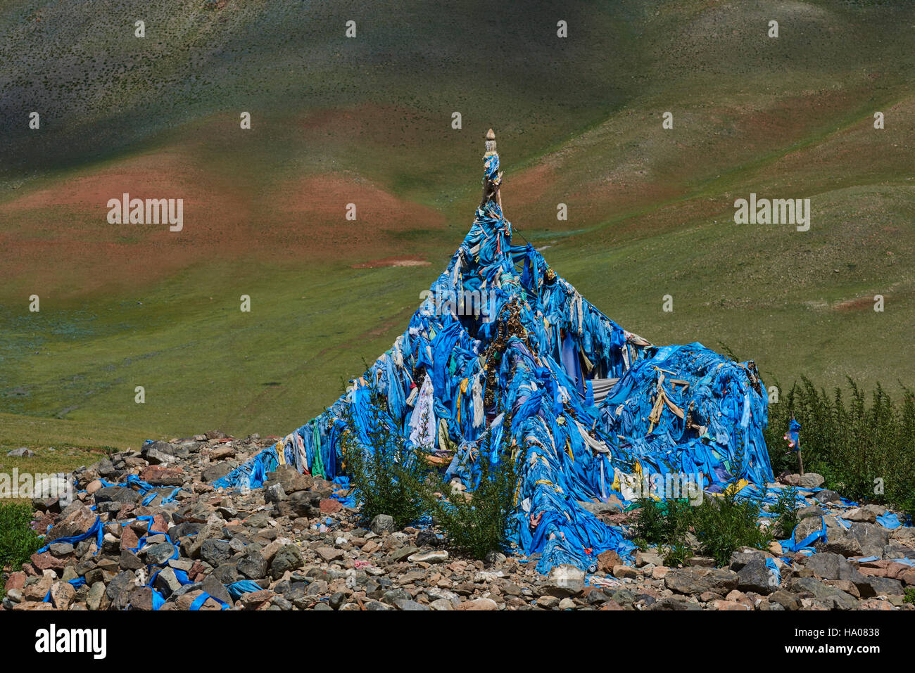 Mongolei, Uvs Provinz, westlichen Mongolei, Nomadencamp in der steppe Stockfoto