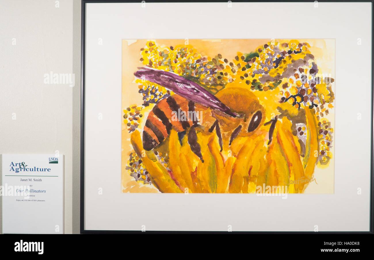 Das USDA hebt die Kunst und den kreativen Ausdruck seiner Mitarbeiter hervor und zeigt ihre Beiträge zu Landwirtschaft und Kultur durch bildende Kunst. Stockfoto