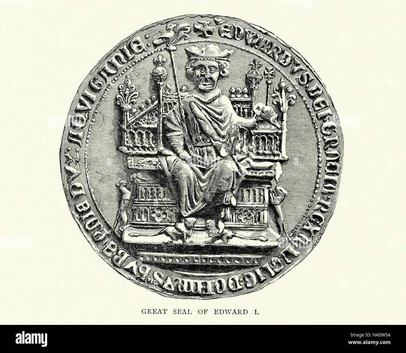 Große Siegel von König Edward i. von England Stockfoto