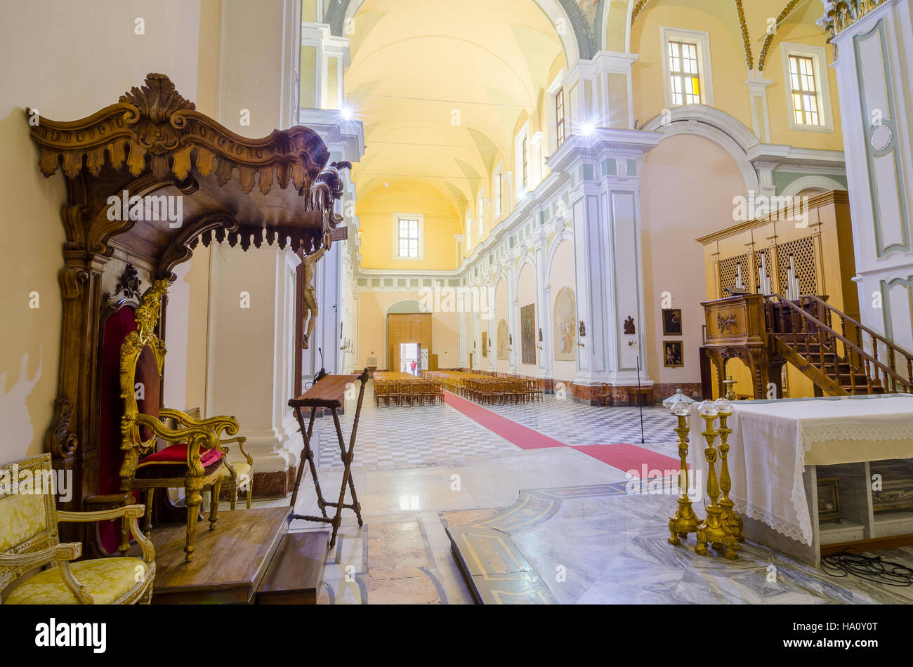 Innenraum der Kirche San Mamiliano in Palermo, Sizilien, Italien Stockfoto