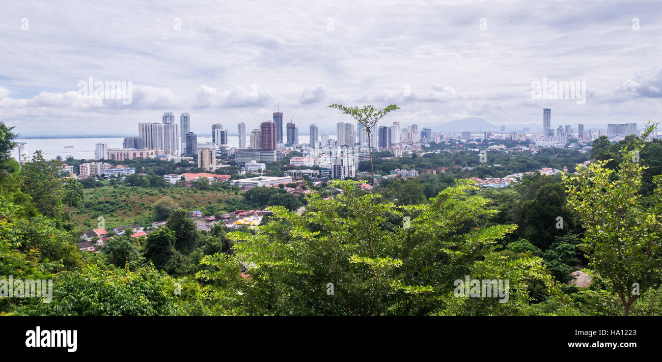 Blick vom Georgetown Penang hill Stockfoto