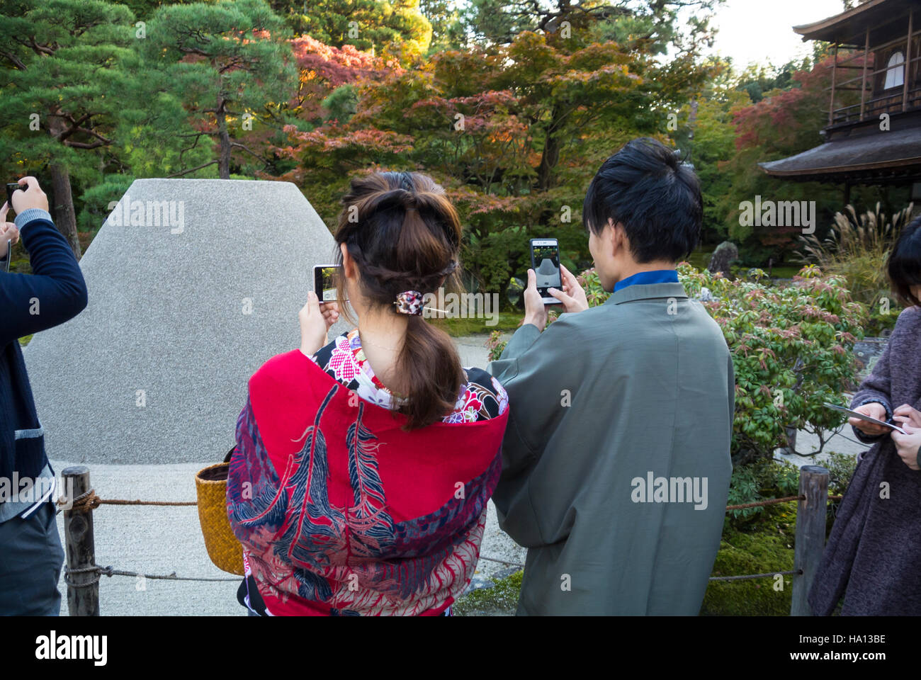 Japanische paar Ginkakuji Kyoto Japan Stockfoto