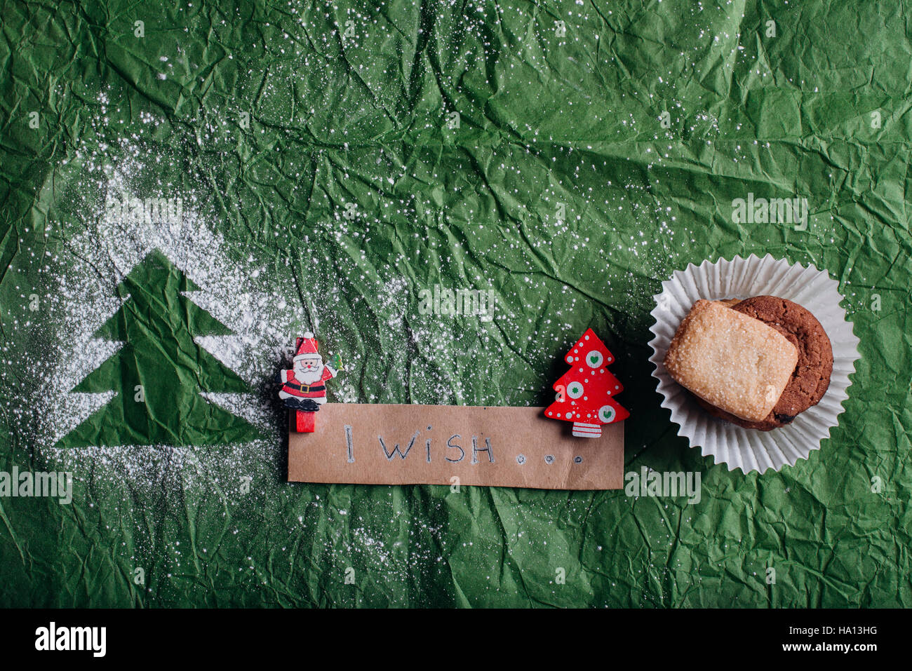"Ich wünsche" Weihnachts-Dekoration Stockfoto