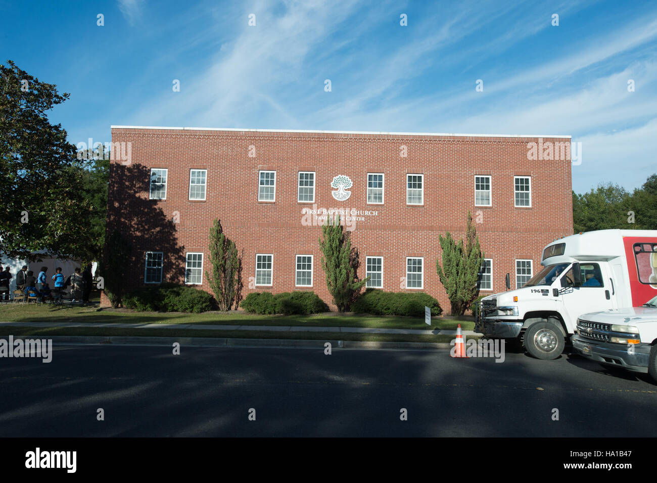 Eine USDA-Veranstaltung in South Carolina, bei der das Supplemental Nutrition Assistance Program (SNAP) diskutiert wird und gezeigt wird, wie das USDA lokale Gemeinden durch Katastrophenhilfe, elektronischen Transfer von Sozialleistungen und öffentliche Hilfsprogramme unterstützt. Stockfoto