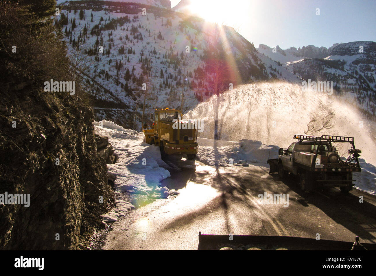 Glaciernps 26340970952 Westseite Going-to-the-Sun Road 4.11.16 Stockfoto