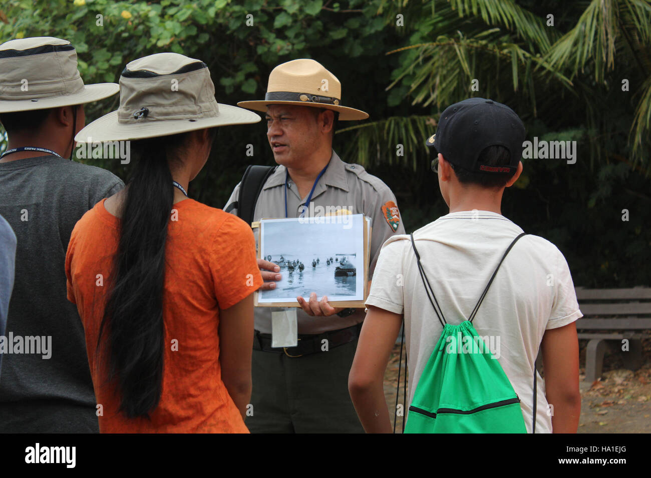 Der war in the Pacific National Historical Park erinnert an die Ereignisse des Zweiten Weltkriegs im Pazifik. Es bewahrt historische Stätten und bietet Bildungsprogramme über die Auswirkungen des Krieges auf die Region und das US-Militär. Stockfoto