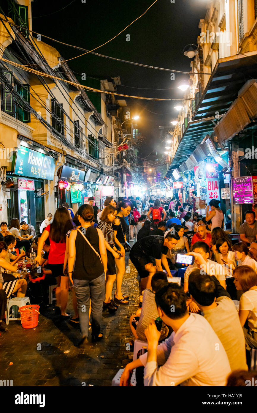 Tuyen Pho Di Bo, Walking Street, Old Quarter, Hanoi, Vietnam, Asien Stockfoto