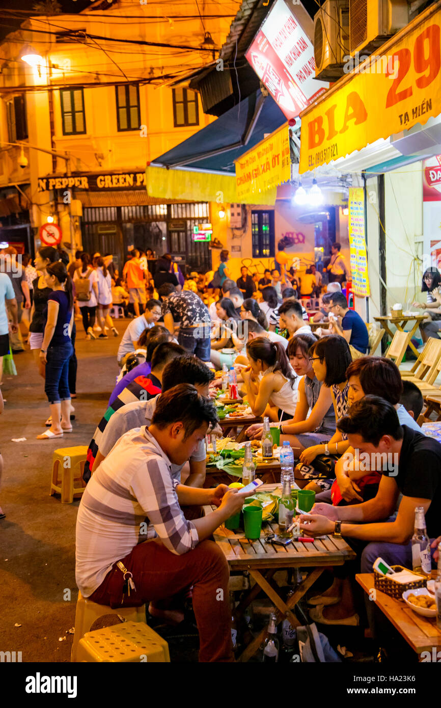 Tuyen Pho Di Bo, Walking Street, Old Quarter, Hanoi, Vietnam, Asien Stockfoto