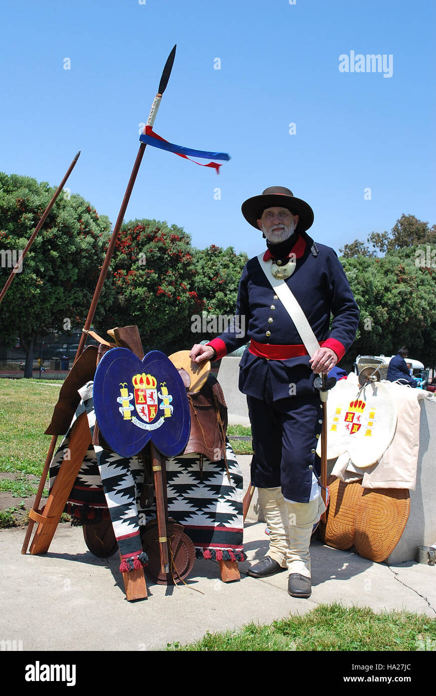 Pasados del Presidio 2009 ist eine historische Nachstellung im Nationalpark Anza Trail, die an die frühe spanische Kolonialgeschichte erinnert. Es feiert das kulturelle Erbe und historische Ereignisse im Zusammenhang mit den Presidio und den spanischen Entdeckern in der Region. Stockfoto