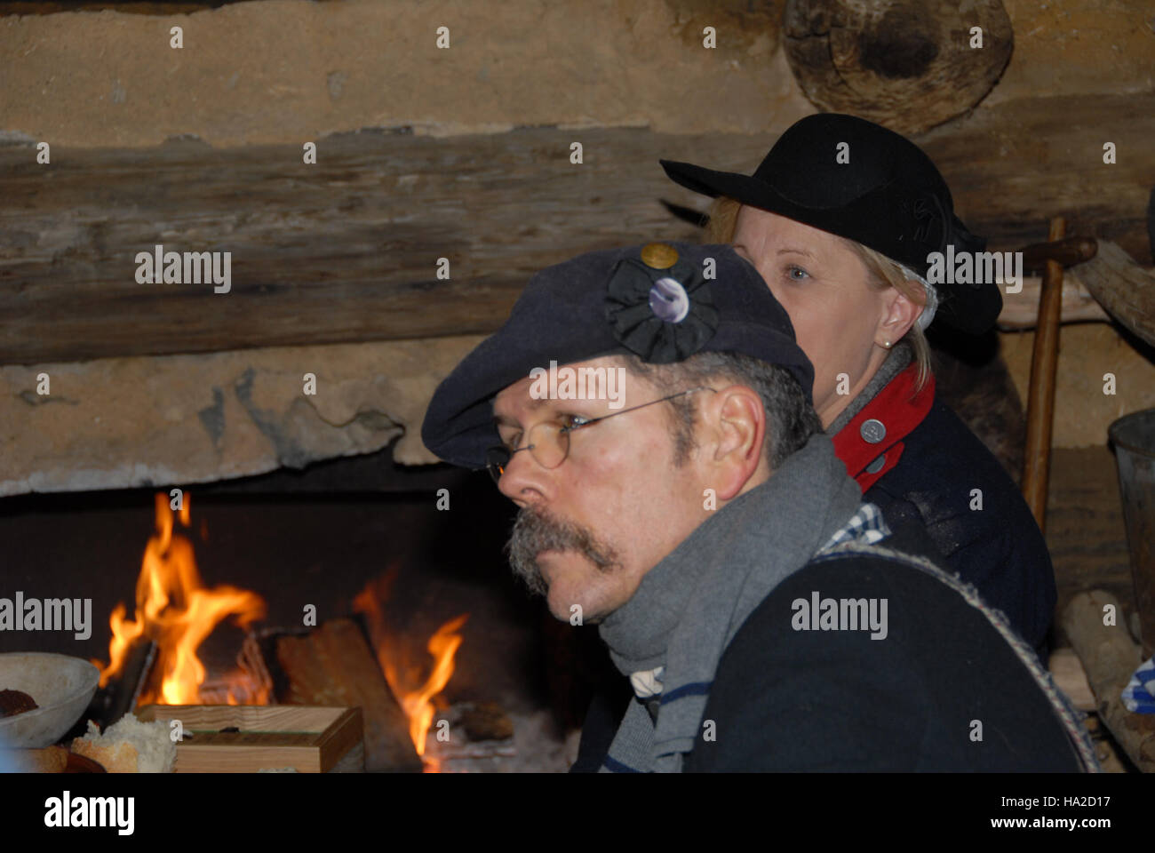 Eine historische Nachstellung der Marschzeremonie im Valley Forge National Park, die das Erbe der Soldaten während der Amerikanischen Revolution würdigt. Stockfoto
